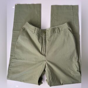 OLIVE GREEN STRAIGHT-LEG PANTS